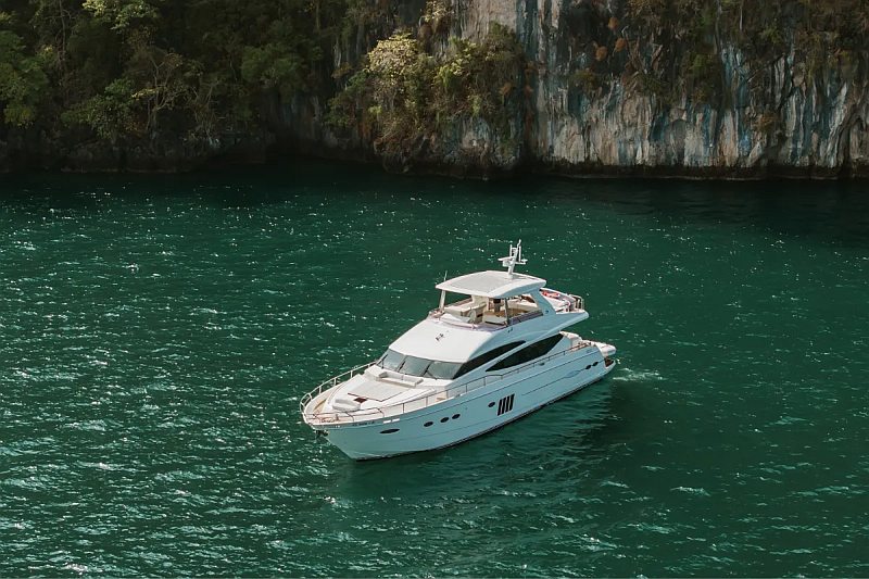 Princess 78 ft luxury motor yacht with spacious decks in Phuket, Thailand