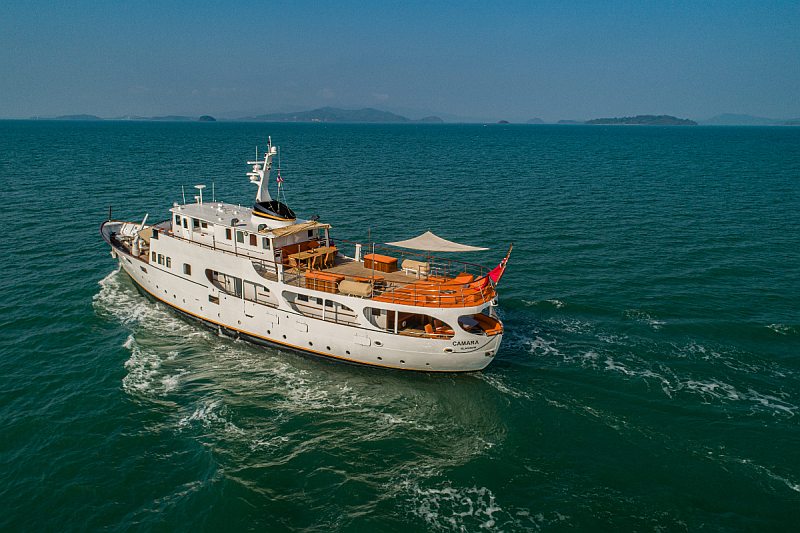 Camara C 104ft restored 1961 gentleman's yacht anchored in Phuket, Thailand