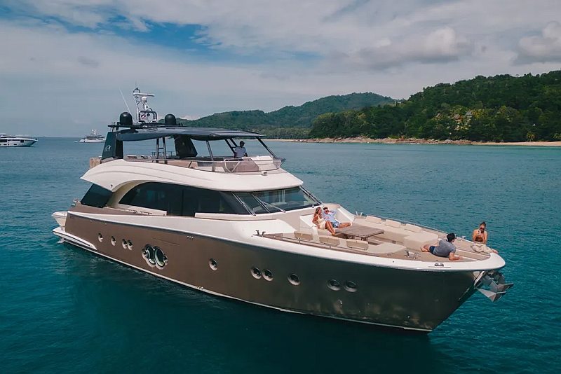 Monte Carlo Yacht 86 luxury motor yacht charter in Phang Nga Bay