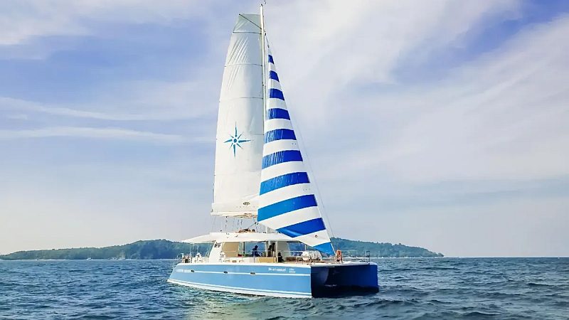 Party Cat Silver 54ft sailing catamaran for group charters in Phuket