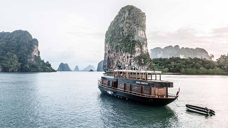 Maha Bhetra 90ft traditional Thai-crafted motor yacht in Phuket, Thailand