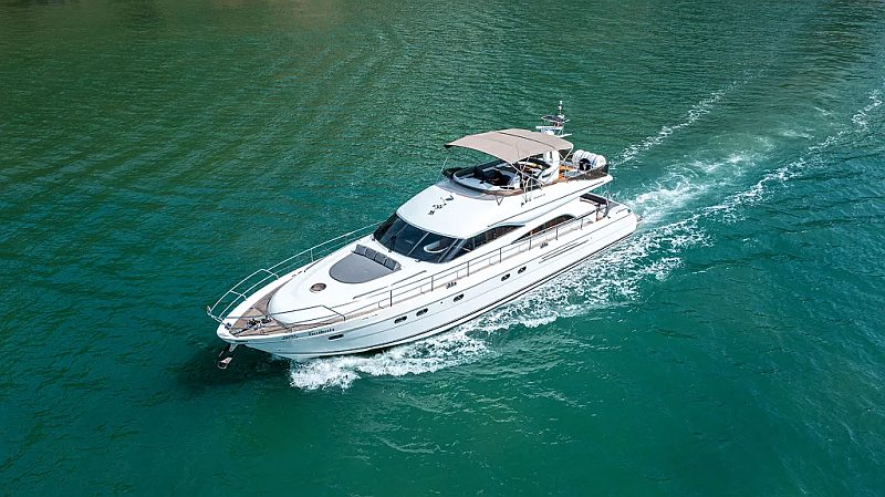 65ft Princess luxury yacht with panoramic deck views in Phuket, Thailand